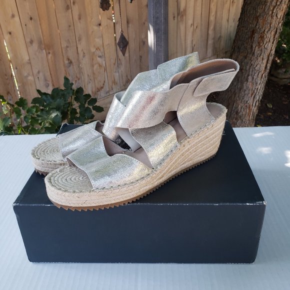 Eileen Fisher Shoes - NIB Eileen Fisher Willow Espadrille Wedge Sandal Platinum Silver Size 11